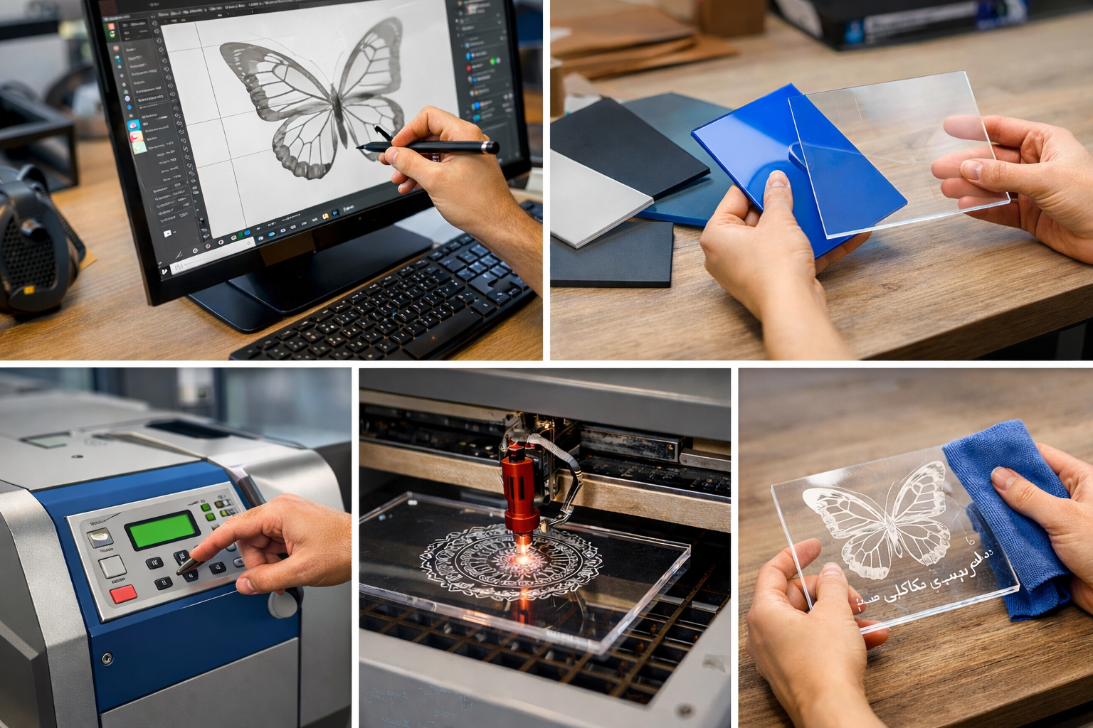 حکاکی لیزر روی پلکسی چگونه انجام می‌شود؟